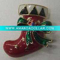 christmas stockings alloy brooch