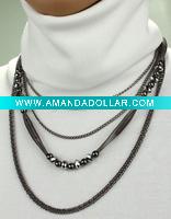 Wholesale Girl multi beads chain pendant costume jewelry necklace