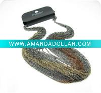 Wholesale Fashion Costume Jewelry Multi Layers Stand Chain Dangle Necklace