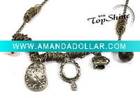 Wholesale D00756o Hot Sale Various Decoration Bronze Factions Necklace Trendy Costume Jewelry