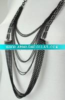 Womens mini beads many chains costume jewelry necklace