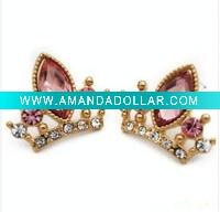 imperial crown rhinestone alloy Earring