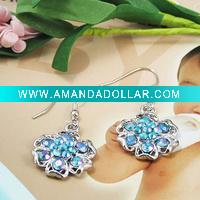 Wholesale 2011 the most popular fashion costume jewelry crystal alloy earrings