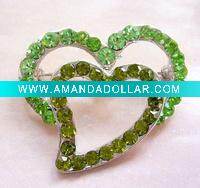 Wholesale heart shape alloy rhinestones costume brooch jewelry