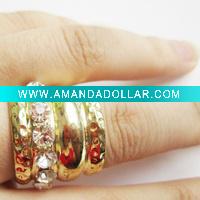 Wholesale fashion new design antique crytal ring ,costume jewelry
