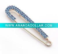 Wholesale rhinestones safety pin costume brooch jewelry