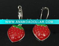 Wholesale fashion charm alloy earring,red earring,drop earring,fruits earring,costume jewelry earrings