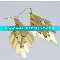 Wholesale charm leaf earrings with gold plating