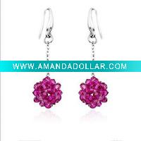 Wholesale Crystal ball dangle costume earrings