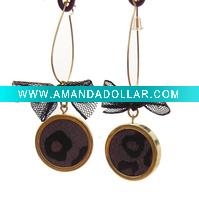 Wholesale Fashion Leopard-fur Earring Hook Style