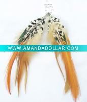showy down feather drop earrings
