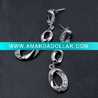 Fine rhinestone long gl earrings