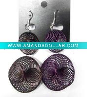 Wholesale crooked cubic rotund pendant earrings