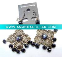 Wholesale fashion crystal square pendant earrings