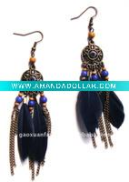 Wholesale costume jewelry feather earrings