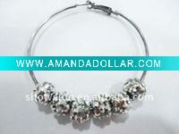 Wholesale Shamballa hoop earring/crystal pave bead earring jewelry/new hoop earring jewelry10mm,60mm