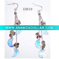Wholesale moon opal chain earrings/fashion jewelry/costume jewelry