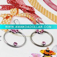Wholesale 2011 the most popular fashion costume jewelry alloy purple earrings