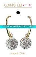 Wholesale fashion alloy jewelry earrings/costume jewelry strass/fashion dangle earrings