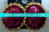 Wholesale plum red gem earrings