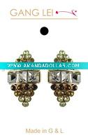 Wholesale fashion alloy jewelry earrings/costume jewelry strass/fashion dangle earrings