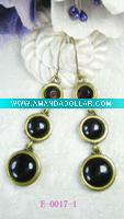 Wholesale 2011 fashion costume jewelry red gemstone gold plated drop earrings