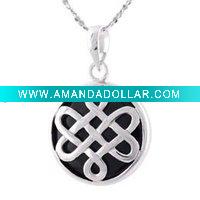 Wholesale ALNB-1093.chinese knot necklace.silver pendant necklace