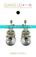 Wholesale fashion alloy jewelry earrings/costume jewelry strass/fashion dangle earrings