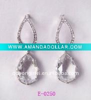 Wholesale 2012 fashion indian bridal costume jewelry stud clear rhinestone big crystal earrings