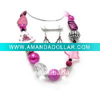 Wholesale fashion cheap handmade multicolor christmas tree acrylic beads costume jewelry,beaded gift promotional jewellery set