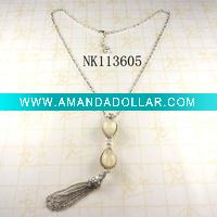 Wholesale Costume jewelry alloy necklace with resin stone