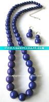 Wholesale 2011 fashion costume jewelry sapphire acrylic beads necklace and earring sets