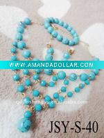 Wholesale fashion and costume blue beads jewelry sets 2011