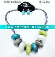 Wholesale 2011 hot sale colorful beads necklace fashion jewelry set