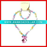Wholesale kids rabbit acrylic jewelry set