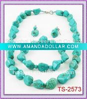 TS-2573 Costume Jewelry set accented with turquoise Beads