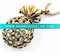 Classic round bag costume jewelry