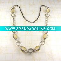 Wholesale Costume jewelry alloy necklace with resin stone