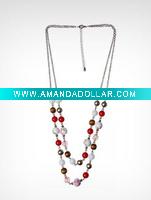 Wholesale plstic bead necklace, plastic jewelry, ecnomic jewlery