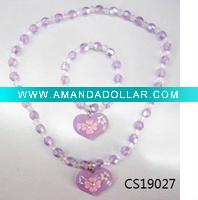 Wholesale girl plastic bead jewellery sets