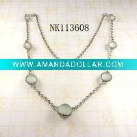 Wholesale Costume jewelry alloy necklace with resin stone