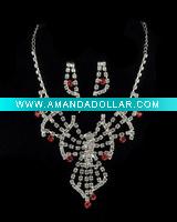 Wholesale Fashion Costume Jewelry Set, Necklace & Earrings/Wedding Bridal Jewelry