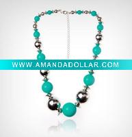 Wholesale plstic bead necklace, plastic jewelry, ecnomic jewlery