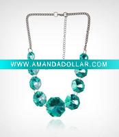 Wholesale plstic bead necklace, plastic jewelry, ecnomic jewlery