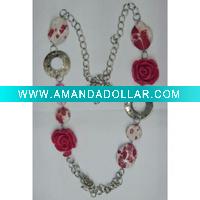Wholesale hot resin rose necklace