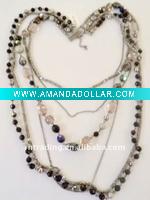 Wholesale multy beaded and chains necklace