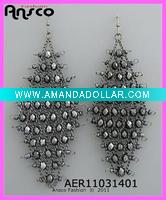 Wholesale 2011 new fashion bead diamond drop earring