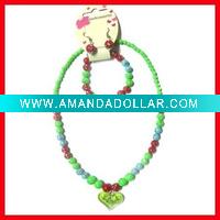 Wholesale kids acrylic jewelry set with heart