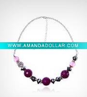 Wholesale plstic bead necklace, plastic jewelry, ecnomic jewlery