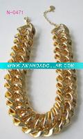 Wholesale 2011 fashion costume jewelry chunky chain gold plated men necklace